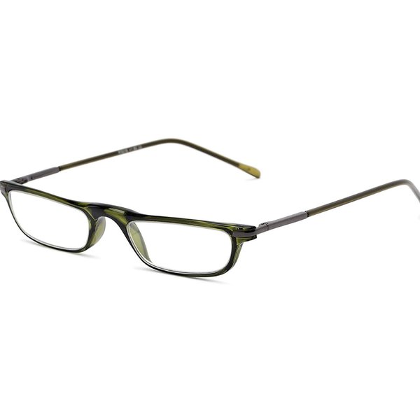 The Posh Reader Reading Glasses, Spring Hinge Metal Rectangle Frame for Men and Women + 2.00 Green