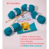 CraftLab Knitting Kit for Beginners, Kids and Adults Includes All Knitting Supplies: Wool Yarn, Knitting Needles, Yarn Needle and Instructions – Fantastic Gift