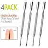 Cuticle Pusher Dual Sided - Sharp Edge Spoon Shaped Double Ended Cuticle Pusher Remover Cleaner Surgical Medical Grade Stainless Steel Manicure Pedicure Nail Art Care Tools 4 PC Set By Krisp