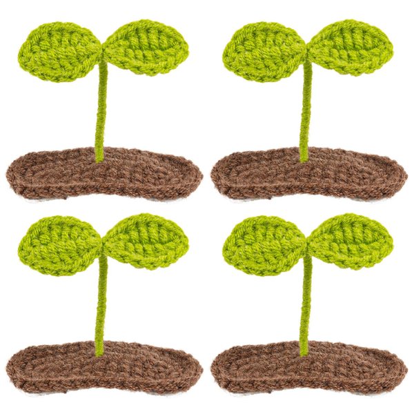 Framendino, 4 Pack Bean Sprout Hair Clips Green Plant Hair Accessories Crochet Hair Clips for Women