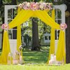 FUHSY Wedding Arch Draping Fabric Gold 20FT 2 Panels Chiffon Fabric Drapery Gold Backdrop Curtain Wedding Arch Drapes Sheer Curtains Wedding Backdrop for Reception Chiffon Party Ceiling for Ceremony