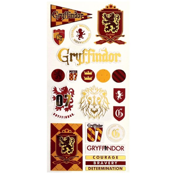 Paper House Productions Harry Potter Hogwarts Gryffindor House Shiny Foil Enamel Effect Sticker Sheet for Crafts, Scrapbooking & Collecting