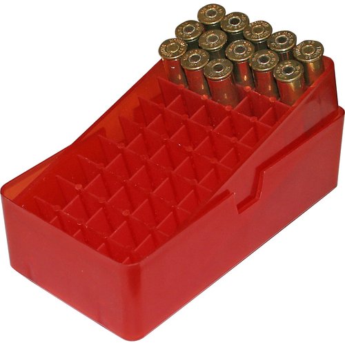MTM 50 Round Slip-Top Handgun Ammo Box 44/45 Cal (Clear Red)