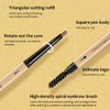 AMY'S DIARY 3pcs Brown Eyebrow Pencil Retractable Definer, Dual-Sided Brow Brush, Fine Tip, Shapes, Defines, Flapiz Para Cejasills Brow Makeup (5#)