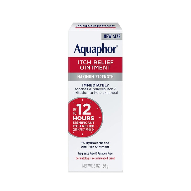 Aquaphor Itch Relief Ointment, Maximum Strength 1% Hydrocortisone ...