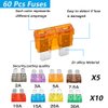 Elefama 14 Gauge Inline Fuse Holder 12V-DC ATC/ATO 12Pcs Blade Fuse Holders kit with 60 Pcs Standard Car Fuses 14 AWG Wiring Harness Waterproof Pigtail for Fuses 2A 3A 5A 7.5 A 10A 15A 20A 30A