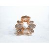 Generic Small mini rose gold flower shaped hair claw clip with pearl and crystals
