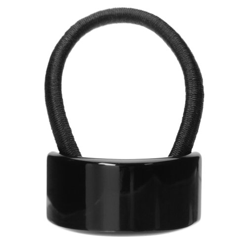 France Luxe Rectangle Ponytail Holder - Black