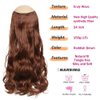 SIADEE Clips in Hair Extensions 24" 1PCS 3/4 Full Head Curly Wave Synthetic Hair Extensions, Reusable Invisible Hairpieces for Women Heat Resistant Fiber with 6 Clips 5.3 Oz per Piece - 2350#