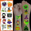 JCFIRE Halloween Temporary Tattoos for Kids, Halloween Party Favors, 102 Glow in Dark Halloween Tattoos Birthday Party Decorations Supplies Halloween Goodie Bag Fillers Activities Games Accessories