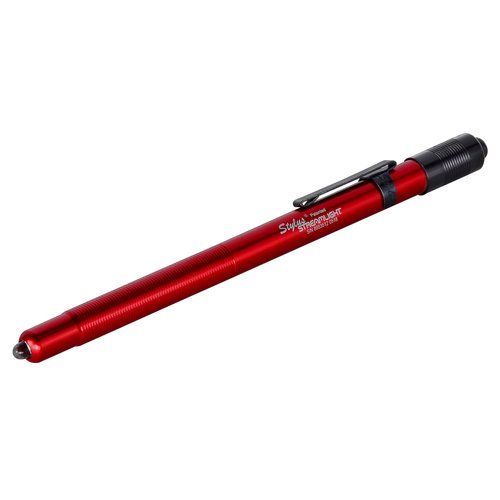 Streamlight 65035 Stylus 11-Lumen White LED Pen Light with 3 AAAA Alkaline Batteries, Red
