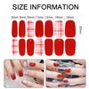 SILPECWEE 30 Sheets Plaid Nail Polish Strips Full Nail Wraps Self Adhesive Nail Polish Stickers for Women Nail Strips Real Nail Polish Nail Art Accessories with 1pc Nail File