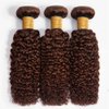 Dark Brown Kinky Curly Bundles Chocolate Curly Human Hair Bundles Color 4 Human Hair 16 18 20 inch 8a Grade Double Weft Brazilian Remy Hair Extensions Wet and Wavy Bundles Silky Soft