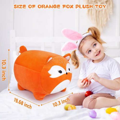 Fox Stuffed Animal-20" Fox Plush Pillow, Orange Fox Plushies, Stuffed Fox Plush Toy Cute Foxy Stuffed Animal Fox Plushie Pillow, Room Decor Chrismas Birthday Gifts for Kids Girls Boys Girlfriend