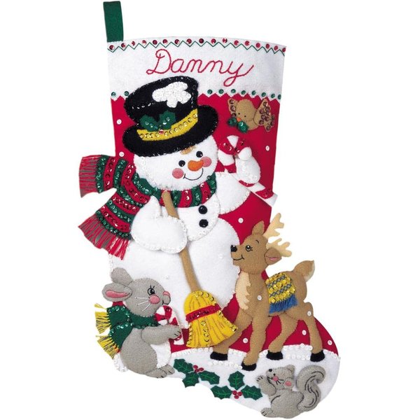 Bucilla Snowman And Friends Felt Applique Kit