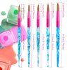 5 Pieces Kolinsky Acrylic Nail Brush Kolinsky Hair Bristles Crimped Shaped Handle Acrylic Brush Nail Brushes for Acrylic Application Nail Art Manicure Tool Size 6, 8, 10, 12, 14 (Pink, Blue and White)