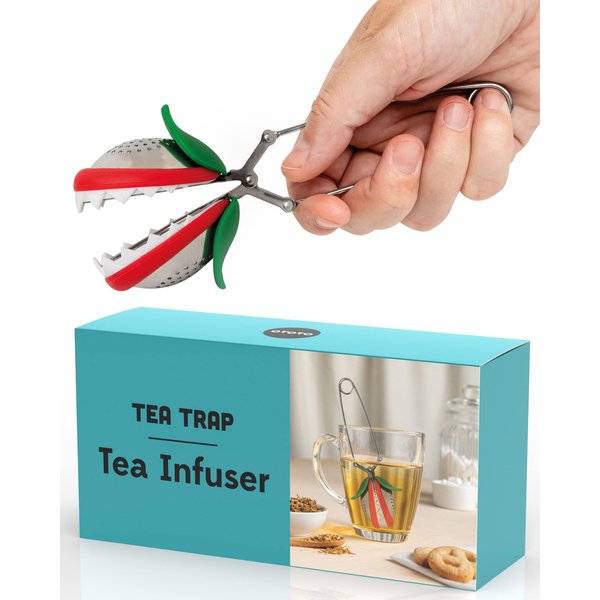 OTOTO Tea Trap Loose Tea Steeper - Tea Diffuser for Loose Tea Leaves - Cute Tea Infuser for Brewing Flavorful Teas - Tea Holder Loose Leaf Tea - Stainless Steel Kitchen Gadget Strainer with Fine Mesh