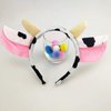 Halloween Cow Headband Bow Tie Tail Milk Cow Hair Bands Headpiece Women Cow Ears Horns Hairband Hair Hoop Holiday Party Decoration Cosplay Costume Christmas Carnival Handmade Hair Accessories 1 Set