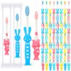 Patelai 24 Pcs Kids Toothbrush for Age 2 and Above Children Manual Toothbrush Set Soft Contoured Bristles Boys and Girls Cute Colorful Toothbrush with Suction Cup for Storage