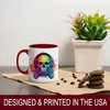 Skull Gamer Design Ceramic Mug, 11oz Coffee Cup with Colorful Headphones and Gaming Controller Theme, Fun Gift for Video Game Lovers, Unique Reusable Eco-Friendly Mug for Hot Beverages, Tea, Milk