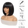 GUOJIAN 12 Inch Short Bob Wigs with Bangs Straight Bob Wigs for Women Synthetic Bob Wigs Natural Looking for Daily Party Cosplay (1B/BUG, 12inch)