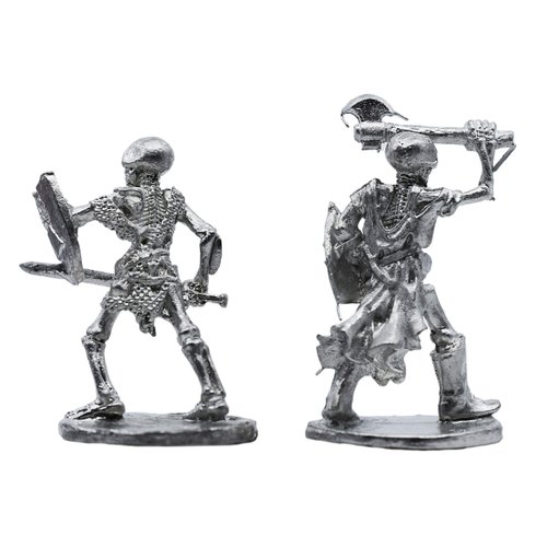 IRON WIND METALS 2 Piece Skeleton Warriors - 100% Lead-Free Pewter - Classic Fantasy Miniatures for 28mm Table Top Games - Made in USA - RAL Partha Miniatures