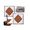 Zhengmy 2 Pcs Heat Press Cover Protector 15x15 Inch Non Stick High Temperature Reusable Heat Press Platen Wrap Cover for Protecting Sublimation Machine Projects Brown and White