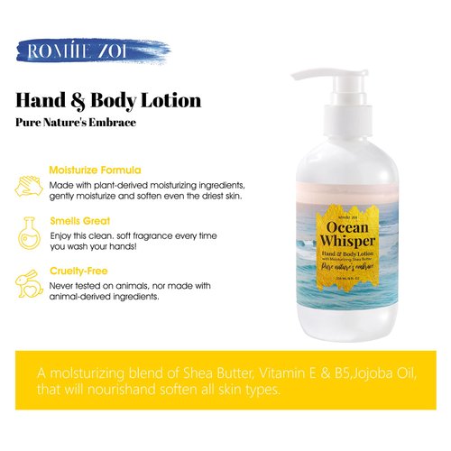 ROMIIE ZOI Wailea Beach Ocean Whisper Hand & Body Lotion - Tidal Treasure Scent, 236ml (8 fl oz)
