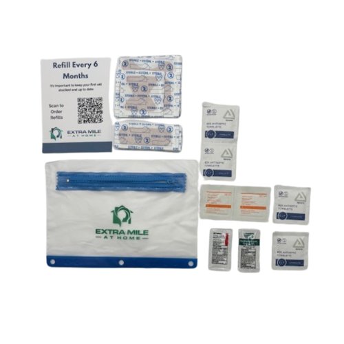 First Aid Refill Kit – 20 Essential Pieces | FSA & HSA Eligible | Travel Pouch with Burn Cream, Bandages, Wipes & Hydrocortisone