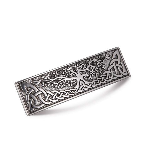 Amaxer Vintage Viking Barrettes for Women Girls Celtic Ancient Nordic Odin's Raven Hair Clips for Thick Thin Hair Vintage French Hair Clips Hair Styling Accessories (Silver-Tree of Life)
