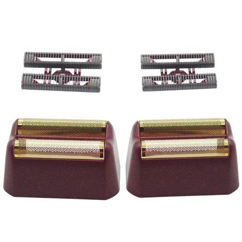 2 Pack Professional 5 Star Series Finale Shaver Replacement Foil and Cutter Bar Assembly Compatible with wahl Shaver Foil 7031-100, 7043-100 Super Close Shaving Replacement Heads，Red