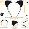 Cat Ears Headband, Black Cat Ears Cat Costumes for Adult Women Girls Fancy Cosplay Dress up, Black Cat Halloween Costume Accessories for Women and Girls