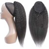 Feelgrace Virgin Human Hair Kinky Straight Ponytail Hair Extensions Clip in Hair Extension Remy Hair (16 Inch, Kinky Straight)