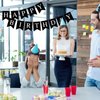 Waenerec Black Happy Birthday Banner Sign Happy Birthday Bunting Banner Garland for Kids Girl Woman Birthday Tea Party Decorations Bunting Flag Birthday Party Supplies