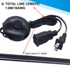 Twidec/Foot Switch Floor Black Foot Pedal Push Switch Round Inline Lamp Light On-Off Control Foot Switch 3A 125VAC with 5.9FT 16AWG 2-Prong Polarized Extension Cord N-012-1.8MX