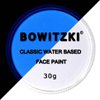 Bowitzki 30g Professional UV Glow Face Paint Body Paint Water Based Face painting Makeup Safe for Kids and Adults Split Cake Single Color (Neon White)
