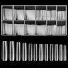 KOXXIAMOQ 240 Pcs Square Nail Tips, Clear Extra Long No C Curve Nail Tips, XXL Tapered Square Full Cover Nail Tips, Full Matte Design Long Press on Nail Tips Traceless for Acrylic Nails Salon