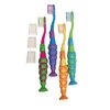 Secret for Longevity 4-Pack of Kids Childrens Toddler Extra Soft Bristle Easy Grip BPA Free Toothbrush Set w/Suction Base and Travel Dust Covers