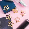 HINZIC 8PCS 1inch Gold Star Hair Clips 30mm Metal Snap Barrettes Non Slip Cute Wedding Prom Halloween Christmas Hair Accessories for Women