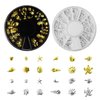 2 Disc Ocean Nail Charms - 12 Styles Silver & Gold - Beach Starfish, Sea Seashell - 3D Nail Gems Jewelry for DIY Nail Art