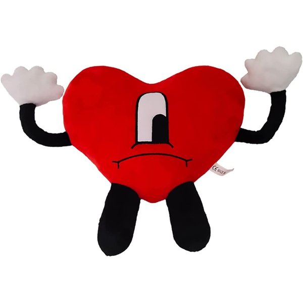 Bad Cute Bunny Plush Figure Toy 9.4 Inch Love Hearth Plush Toys for Kids and Fans Gift for Special Valentinas Christmas Day(Hearth Man)