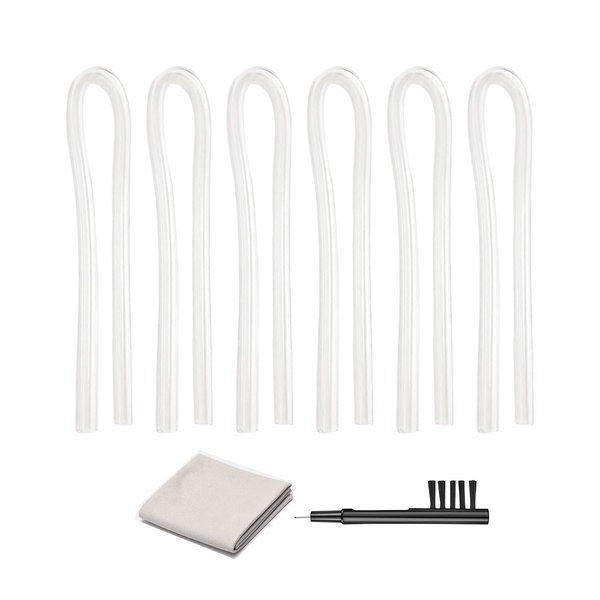 6 Pieces Hearing Aid Tubes Replacement Behind The Ear Earmold,Standard Prebent Tubing Size #13 with Cleaning Tool (3.2 * 2mm)