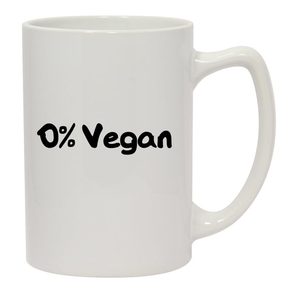 Knick Knack Gifts 0% Vegan - 14oz Ceramic White Statesman Coffee Mug, White