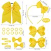 Bekecidi 20 Pieces Bow Hair Accessories Set Bow Hairpin Bow Hair Clips Rubber Band Bow Headband Bows Ribbon for Girls Kids (Yellow)
