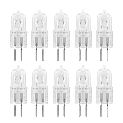 GY6.35 Light Bulb 10 Pack Halogen JCD 75W Replacement T4 Q75/GY6.35/CL/120V Clear Lens Wax Melter Plugin Warmer Counter Lighting Kitchen Bathroom Mirror Fixture Oven Aromatherapy Lamp Lighting 75 Watt