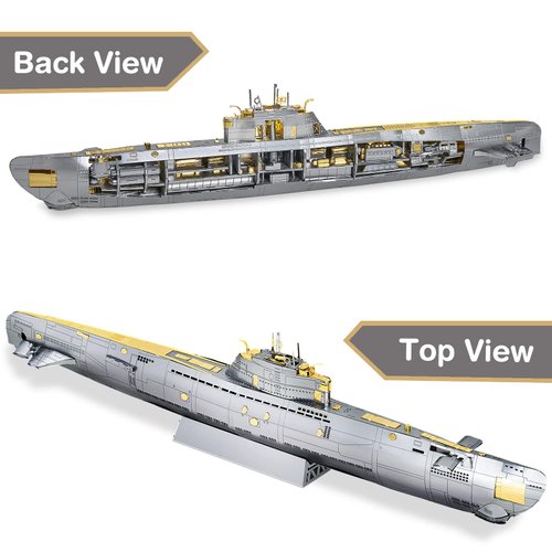 Piececool 3D Metal Puzzles for Adults, Military Submarine Metal Model Building Kits for Stress Relax, Great Christmas Birthday Gifts