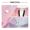 Barber Cape Salon Cape Hairdressing Apron Haircutting Waterproof Geometry Pink for Adults Men Clients with designs Adjustable Neck Closure