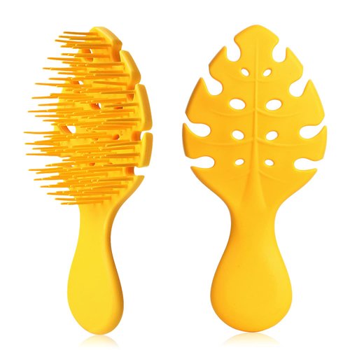 CANDYBRUSH Hair Brush for Kids Toddler Girls Extremely Soft TPEE for Fine Hair Detangling Leaf Form Vented Brushes Mood-Boosting Hairbrush with Mango Scented Orange Small