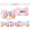 Whaline Ice Cream Glitter Bow Hair Clips 4Pcs Summer Hair Bow Barrette Colorful PU Leather Hairgrips Sparkly Alligator Hair Clips for Girls Women Hair Accessories Birthday Party Ball Supplies