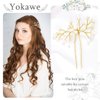 Yokawe Bridal Wedding Hair Pins Gold Pearl Bride Hairpin Crystal Hair Accessories for Women and Girls(2 PCS)